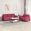 Image de vidaXL Ensemble de canapés 2 pcs avec coussins rouge bordeaux velours