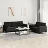 Image de vidaXL Ensemble de canapés 2 pcs avec coussins noir velours