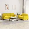 Image de vidaXL Ensemble de canapés 2 pcs avec coussins jaune velours