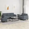 Image de vidaXL Ensemble de canapés 3 pcs avec coussins gris foncé velours
