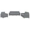 Image de vidaXL Ensemble de canapés 3 pcs avec coussins Gris clair Tissu