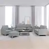 Image de vidaXL Ensemble de canapés 4 pcs avec coussins Gris clair Tissu