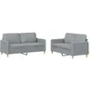 Image de vidaXL Ensemble de canapés 2 pcs avec coussins Gris clair Tissu