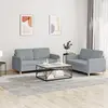 Image de vidaXL Ensemble de canapés 2 pcs avec coussins Gris clair Tissu