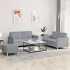 Image de vidaXL Ensemble de canapés 3 pcs avec coussins Gris clair Tissu