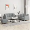 Image de vidaXL Ensemble de canapés 3 pcs coussins gris clair tissu