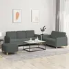 Image de vidaXL Ensemble de canapés 3 pcs avec coussins Gris foncé Tissu