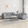 Image de vidaXL Ensemble de canapés 2 pcs coussins gris clair tissu
