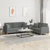 Image de vidaXL Ensemble de canapés 2 pcs coussins gris foncé tissu