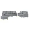 Image de vidaXL Ensemble de canapés 3 pcs coussins gris clair tissu
