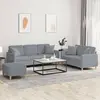 Image de vidaXL Ensemble de canapés 3 pcs coussins gris clair tissu