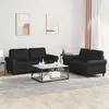 Image de vidaXL Ensemble de canapés 2 pcs avec coussins Noir Similicuir
