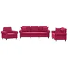 Image de vidaXL Ensemble de Canapés avec Coussins 3 pcs, Canapés avec Accoudoirs, Ensemble de Meubles, Mobilier de Salon, Moderne, Rouge Bordeaux Velours