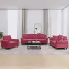 Image de vidaXL Ensemble de canapés 3 pcs avec coussins rouge bordeaux velours