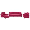 Image de vidaXL Ensemble de Canapés avec Coussins 4 pcs, Canapés avec Accoudoirs, Ensemble de Meubles avec Repose-pieds Salon, Moderne, Rouge Bordeaux Velours
