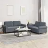 Image de vidaXL Ensemble de canapés 2 pcs avec coussins Gris foncé Velours