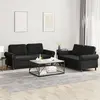 Image de vidaXL Ensemble de canapés 2 pcs avec coussins Noir Velours