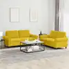 Image de vidaXL Ensemble de canapés 2 pcs avec coussins Jaune Velours