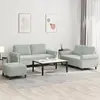 Image de vidaXL Ensemble de canapés 3 pcs avec coussins Gris clair Velours