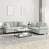 Image de vidaXL Ensemble de canapés 2 pcs avec coussins gris clair velours