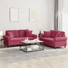 Image de vidaXL Ensemble de canapés 2 pcs avec coussins rouge bordeaux velours