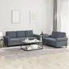 Image de vidaXL Ensemble de canapés 2 pcs avec coussins Gris foncé Velours