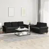 Image de vidaXL Ensemble de canapés 2 pcs avec coussins Noir Velours