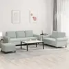 Image de vidaXL Ensemble de canapés 3 pcs avec coussins Gris clair Velours