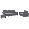Image de vidaXL Ensemble de canapés 3 pcs avec coussins Gris foncé Velours
