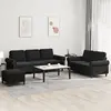 Image de vidaXL Ensemble de canapés 3 pcs avec coussins Noir Velours