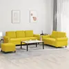 Image de vidaXL Ensemble de canapés 3 pcs avec coussins Jaune Velours