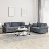 Image de vidaXL Ensemble de canapés 2 pcs avec coussins gris foncé velours