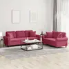 Image de vidaXL Ensemble de canapés 2 pcs avec coussins rouge bordeaux velours