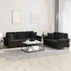 Image de vidaXL Ensemble de canapés 2 pcs avec coussins noir velours