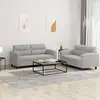 Image de vidaXL Ensemble de canapés 2 pcs coussins gris clair tissu microfibre