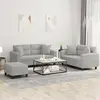 Image de vidaXL Ensemble de canapés 3 pcs coussins Gris clair Tissu microfibre