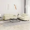 Image de vidaXL Ensemble de canapés 2 pcs avec coussins Crème Similicuir