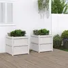 Image de vidaXL Jardinières 2 pcs blanc bois de pin massif