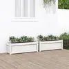 Image de vidaXL Jardinières 2 pcs blanc bois de pin massif