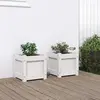 Image de vidaXL Jardinières 2 pcs blanc bois de pin massif