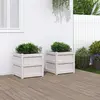 Image de vidaXL Jardinières 2 pcs blanc bois de pin massif