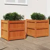 Image de vidaXL Jardinières 2 pcs cire marron bois de pin massif