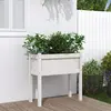 Image de vidaXL Jardinières avec pieds blanc 70x31x70 cm bois de pin massif