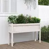 Image de vidaXL Jardinières avec pieds blanc 110x31x70 cm bois de pin massif