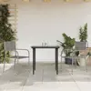 Image de vidaXL Ensemble à manger de jardin 3pcs gris/noir résine tressée/acier