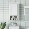 Image de vidaXL Armoire murale de salle de bain BERG blanc bois de pin massif