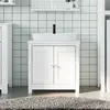 Image de vidaXL Meuble de salle de bain BERG blanc 60x34x59 cm bois pin massif