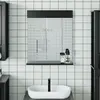 Image de vidaXL Miroir de salle de bain avec étagère BERG noir bois massif