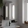 Image de vidaXL Armoire de bain à miroir avec LED arquée noir 42x13x70 cm