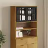 Image de vidaXL Dessus pour buffet haut avec porte vitrée FLAM bois massif pin